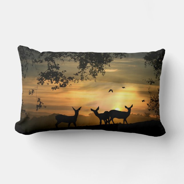 Rectangle Beau Coussin de cerfs (Recto)