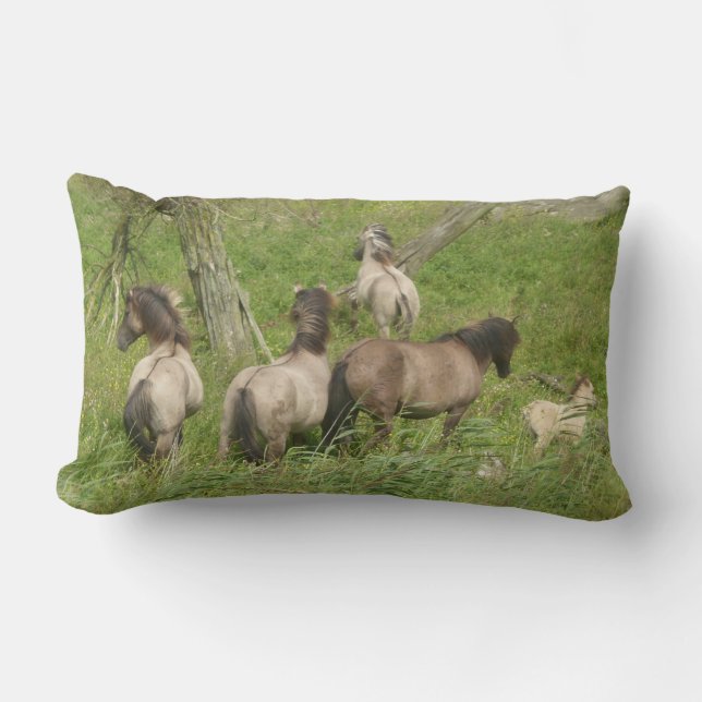 Rectangle Beau Coussin de Chevaux sauvages (Recto)