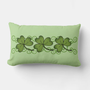 Rectangle Beau Scroll & Shamrock Lumbar Coussin