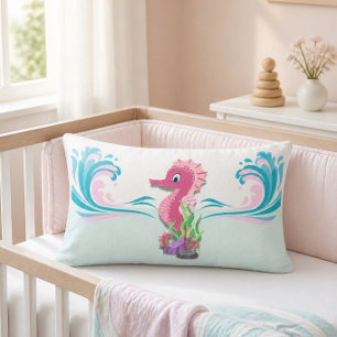 Rectangle Bébé hippocampe Coussin lombaire rose