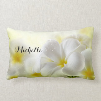 Rectangle Belles fleurs Plumeria Coussin Lumbar personnalisé