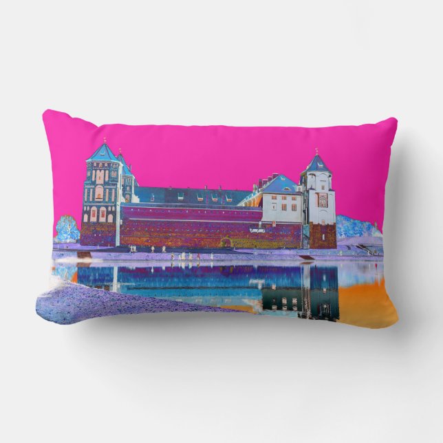 Rectangle Biélorussie Беларусь Château de Mir Coussin de jet (Recto)