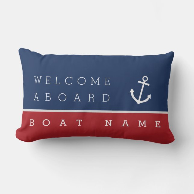 Rectangle Bienvenue à bord du coussin d'ancre nautique perso (Recto)