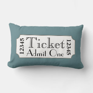 Rectangle Billet de cinéma rétro bleu Coussin