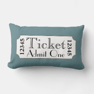 Rectangle Billet de cinéma rétro bleu Coussin