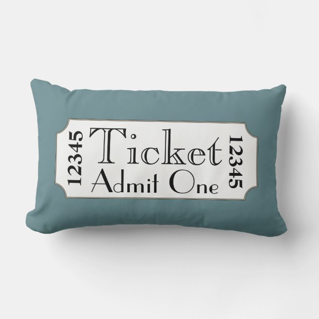 Rectangle Billet de cinéma rétro bleu Coussin (Recto)