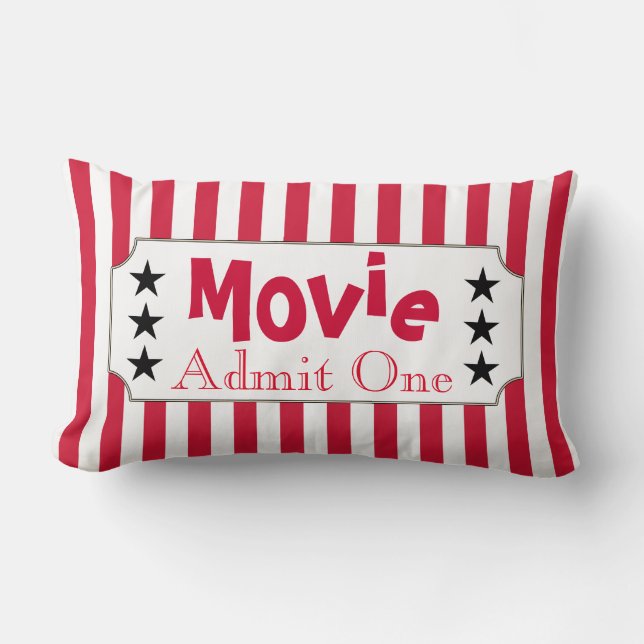 Rectangle Billet de cinéma rétro pour coussin de home cinéma (Recto)