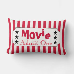 Rectangle Billet Retro Movie Accueil Théâtre Cinéma Coussin 