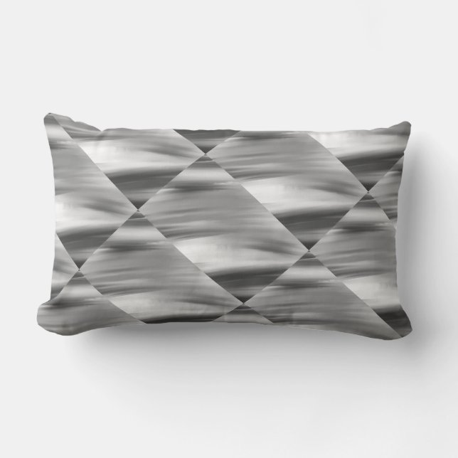 Rectangle Blanc, gris clair, gris foncé, Coussin noir (Recto)