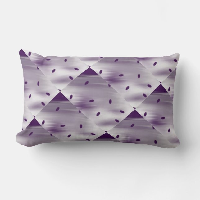 Rectangle Blanc, lavande, violet foncé ovales Coussin (Recto)