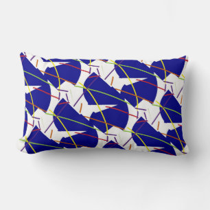 Rectangle Bleu, rouge, orange, violet et plus Coussin