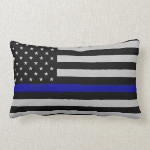 Rectangle Blue Line mince marquent le coussin