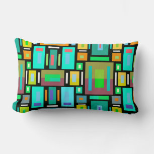 Rectangle Boîte de formes de mosaïque géométrique Coussin de