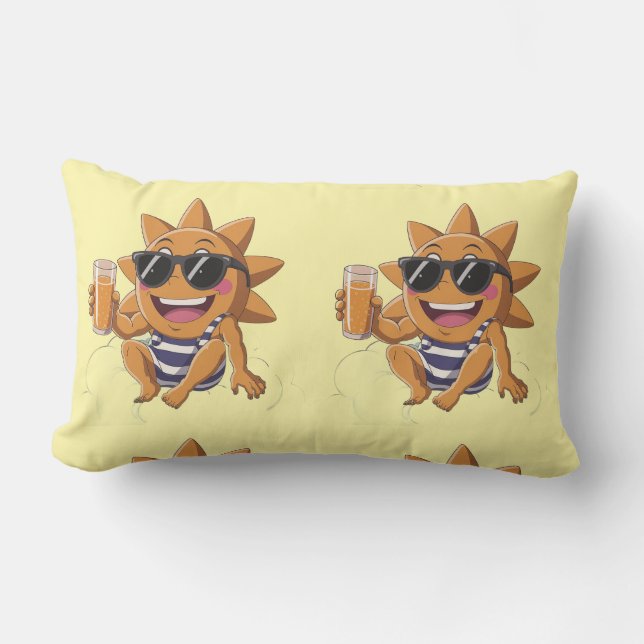 Rectangle Bonjour été  Coussin lombaire (Recto)