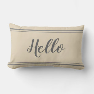 Rectangle Bonjour Grey et Coussin beige