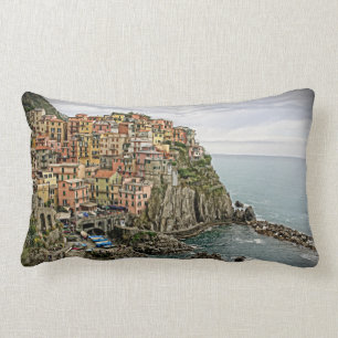 Rectangle Bord de l'Italie - le Manarola - coussin