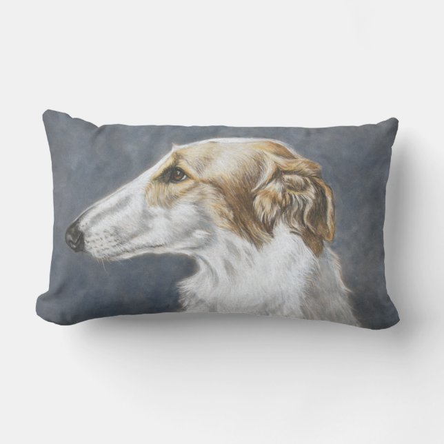 Rectangle Borzoi Russe Woldhound Coussin d'art chien (Recto)