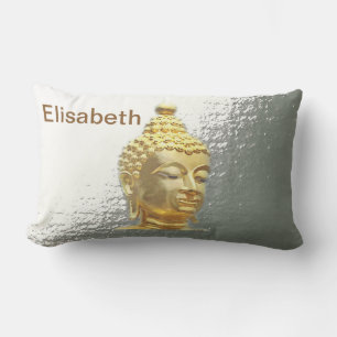 Rectangle bouddha en argent lumbar coussin