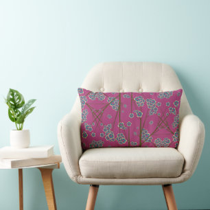 Rectangle Branches particulières Boysenberry Lumbar Coussin