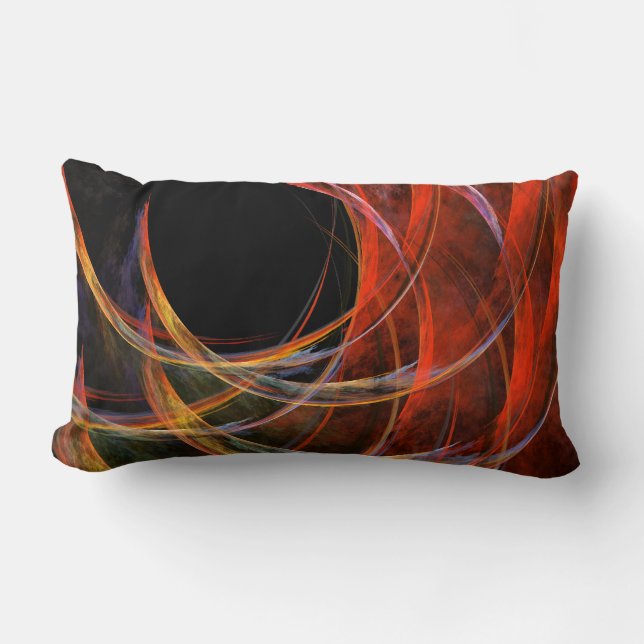 Rectangle Breaking the Circle Abstrait Art Lumbar Coussin (Recto)