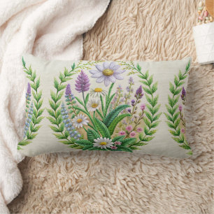 Rectangle Broderie du jardin de printemps Design Coussin - C