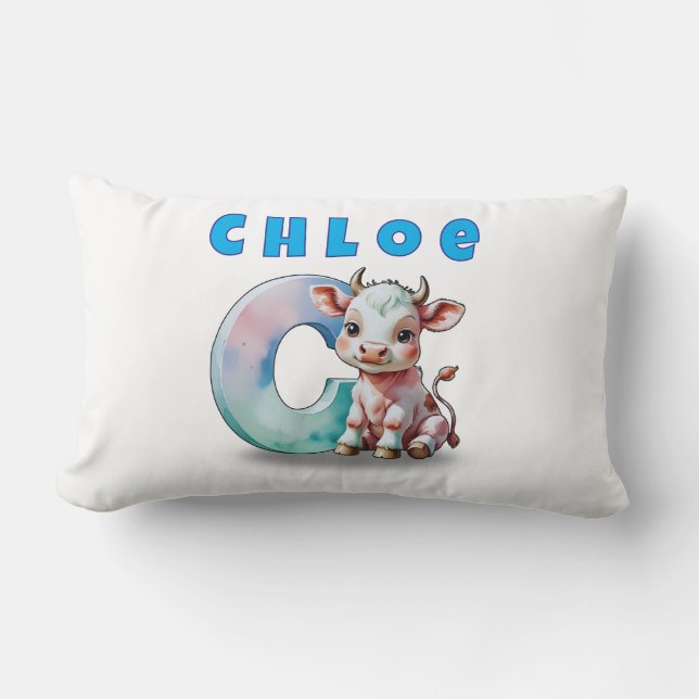Rectangle C est pour Vache – Coussin Lombaire Personnalisé p (Recto)