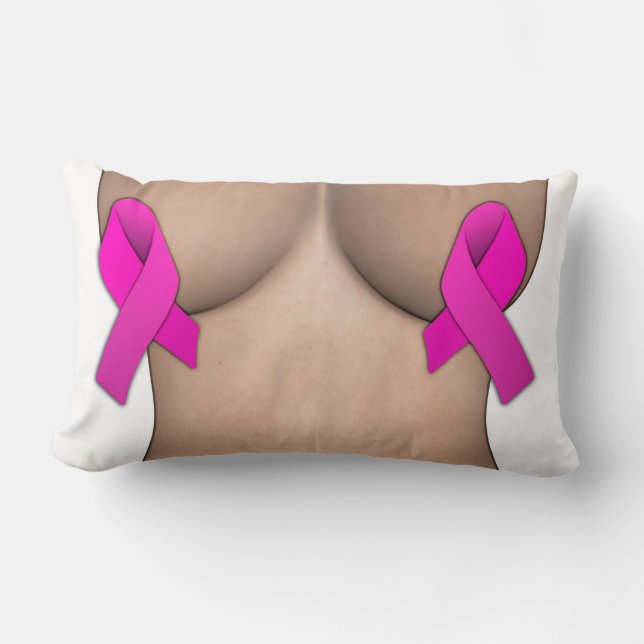 Rectangle Cancer du sein Ruban rose Lumbar Coussin (Recto)