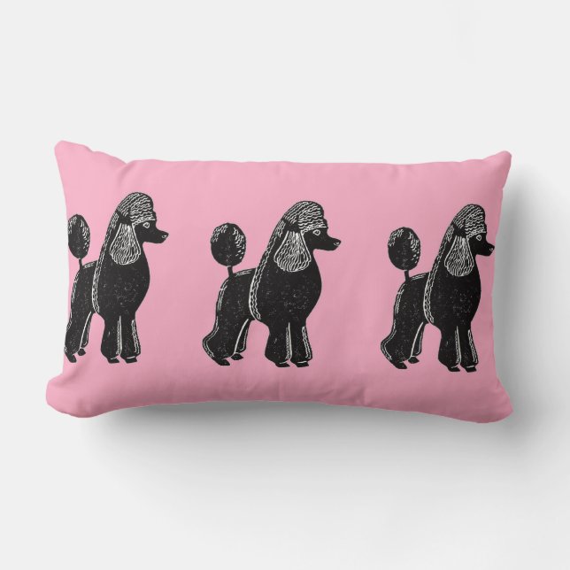 Rectangle Caniches standard noirs avec le coussin lombaire (Recto)