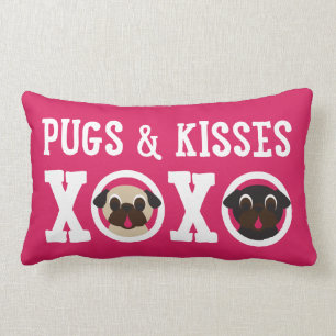 Rectangle Carlins et coussin lombaire rose des baisers XOXO