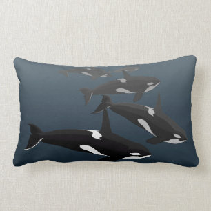 Rectangle Carreaux d'art d'épaulard de coussin de baleine