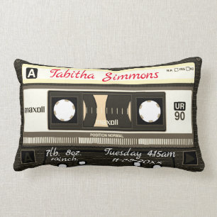 Rectangle Cassette personnalisée MixTape Naissance, Coussin
