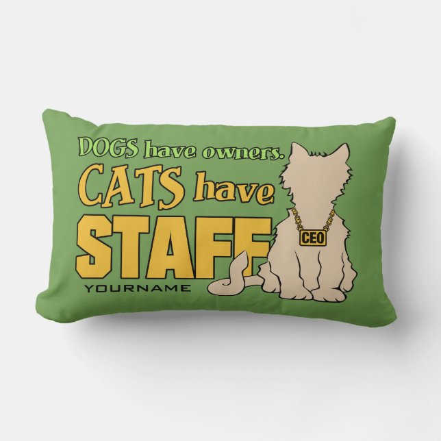 Rectangle CATS ONT PERSONNEL coussin de lancer personnalisé (Recto)