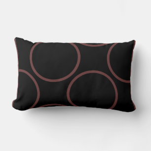 Rectangle cercles marron sur coussin moderne noir