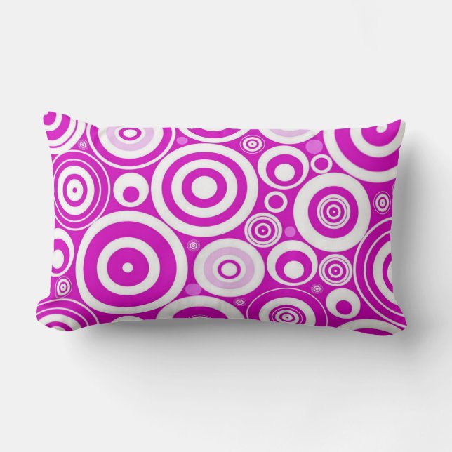 Rectangle Cercles rétro Coussin MoJo américain (Recto)