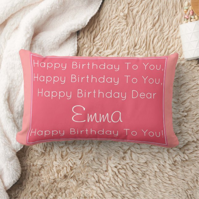 Rectangle Chanson d'anniversaire Coussin (Couverture)