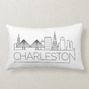 Rectangle Charleston, SC Skyline Lumbar Coussin