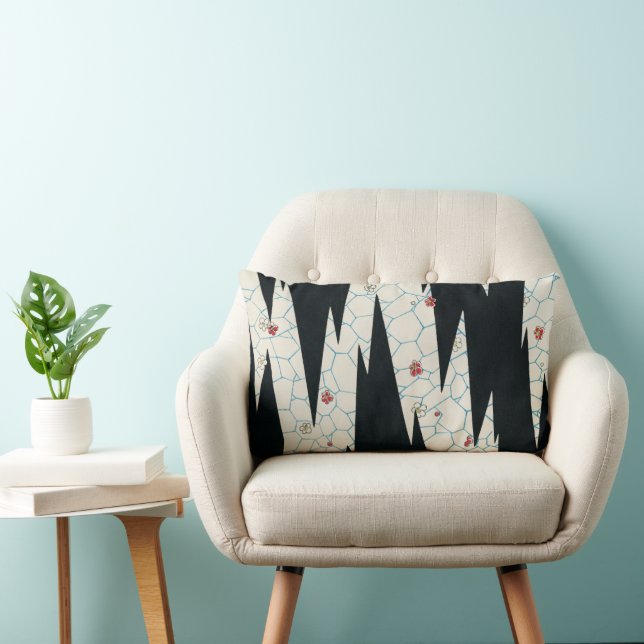 Rectangle Chemin Floral Lumbar Coussin Watanabe Seitei Art (Chaise)