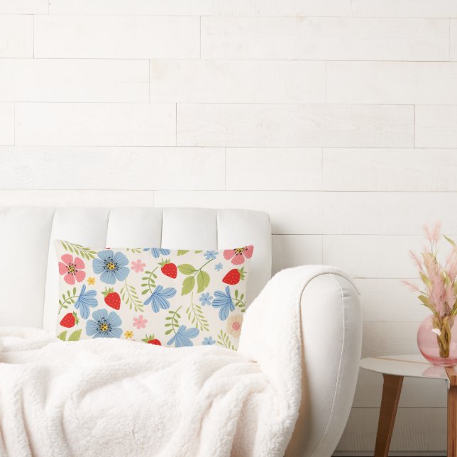 Rectangle Chic Coussin de Jeté Floral Chaud (Canapé)