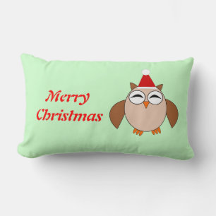 Rectangle Chouette de Noël Cute Coussin personnalisable