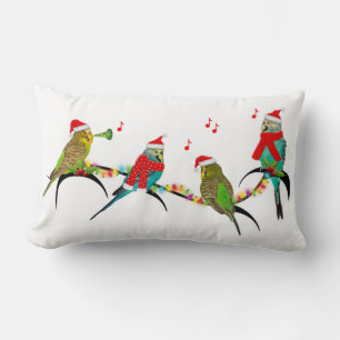 Rectangle Christmas Budgie Frenzy Coussin (choisir la couleu