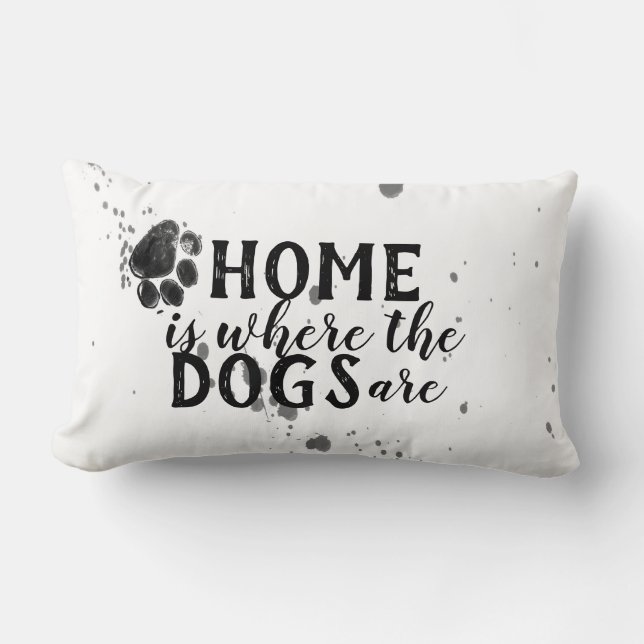 Rectangle citation de chien mignon maison coussin est où les (Recto)