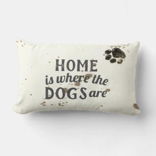 Rectangle citation de chien mignon maison coussin est où les