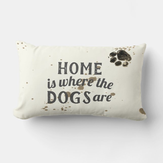 Rectangle citation de chien mignon maison coussin est où les (Recto)
