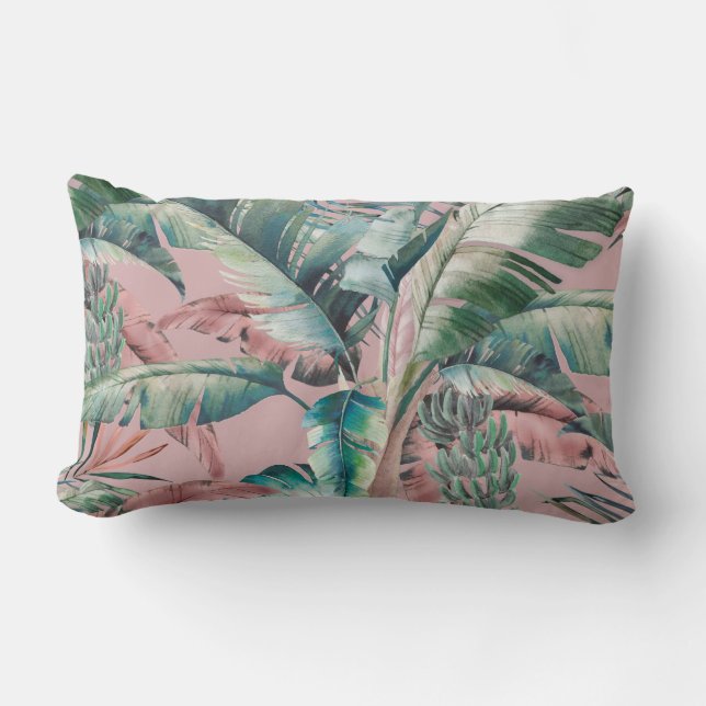 Rectangle Clé vintage Largo Banana Palm Lumbar Coussin (Recto)