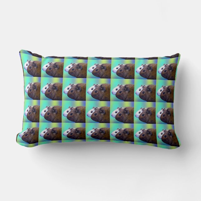 Rectangle Cochons d'Inde bruns et blancs, Coussin lombaire (Recto)