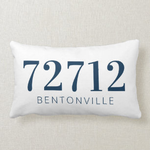 Rectangle Code postal personnalisé Ville Coussin Marine Bla