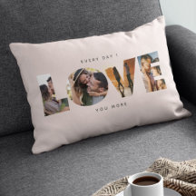 Collage LOVE découpé moderne Coussin de la Saint-V