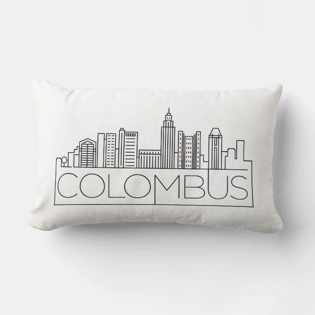 Rectangle Columbus, Ohio Skyline Lumbar Coussin (Recto)