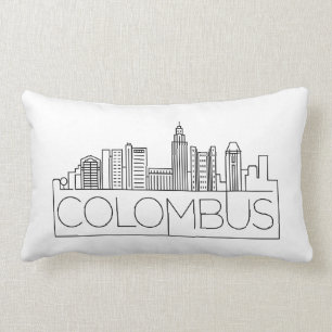 Rectangle Columbus, Ohio Skyline Lumbar Coussin