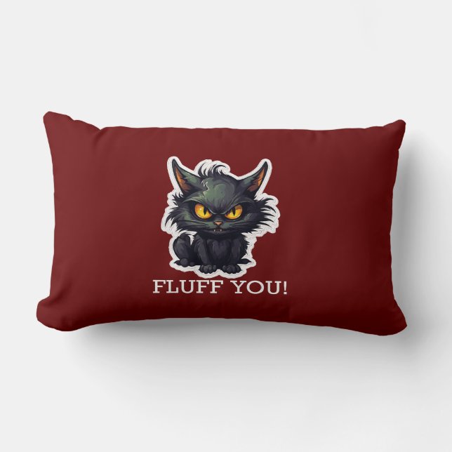 Rectangle Conception de chat noir bébé - Coussin Lumbar 13"  (Recto)